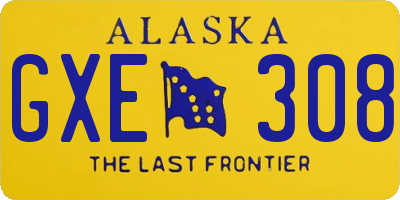 AK license plate GXE308