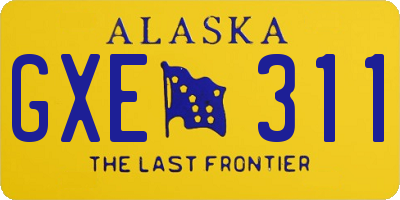 AK license plate GXE311