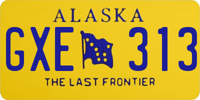 AK license plate GXE313