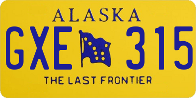 AK license plate GXE315