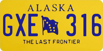 AK license plate GXE316