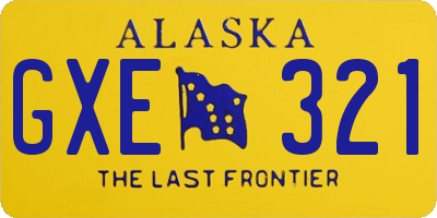 AK license plate GXE321