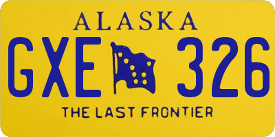 AK license plate GXE326