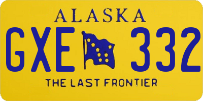 AK license plate GXE332