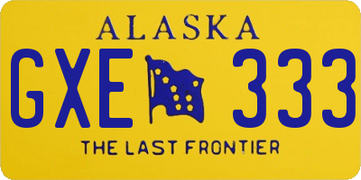 AK license plate GXE333