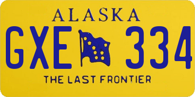 AK license plate GXE334