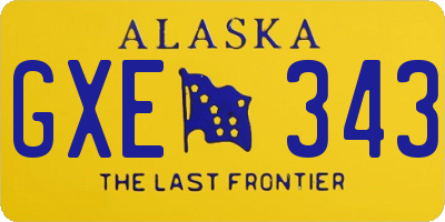 AK license plate GXE343