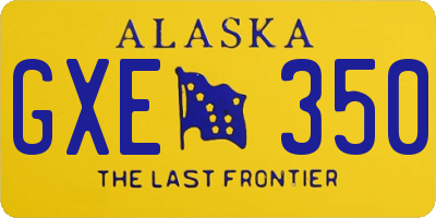 AK license plate GXE350