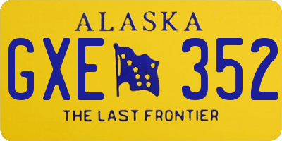 AK license plate GXE352