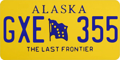 AK license plate GXE355