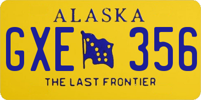 AK license plate GXE356