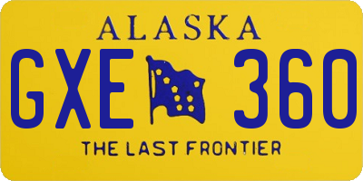 AK license plate GXE360