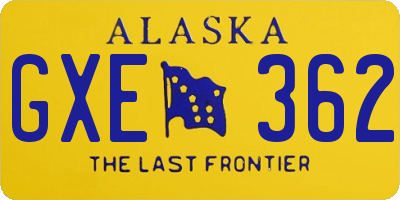 AK license plate GXE362