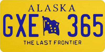 AK license plate GXE365