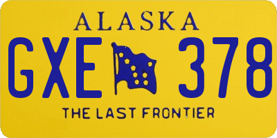 AK license plate GXE378