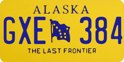 AK license plate GXE384