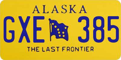 AK license plate GXE385