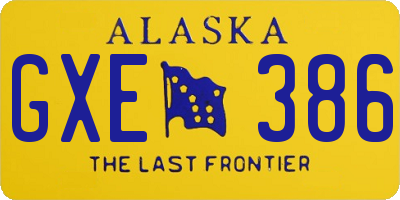 AK license plate GXE386