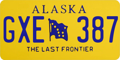 AK license plate GXE387