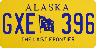 AK license plate GXE396