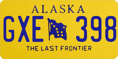 AK license plate GXE398