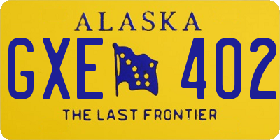 AK license plate GXE402