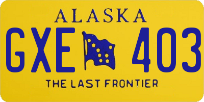 AK license plate GXE403