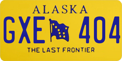 AK license plate GXE404