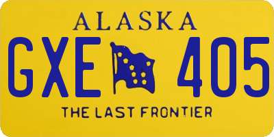 AK license plate GXE405