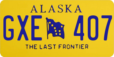 AK license plate GXE407