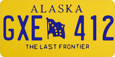 AK license plate GXE412