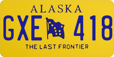 AK license plate GXE418