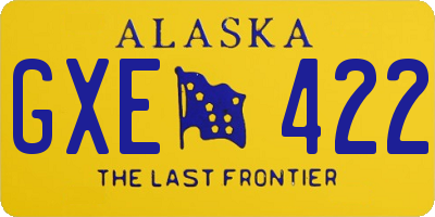 AK license plate GXE422