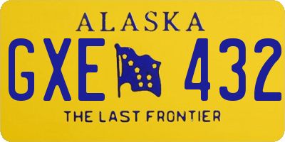 AK license plate GXE432