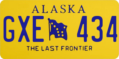 AK license plate GXE434