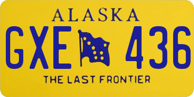 AK license plate GXE436