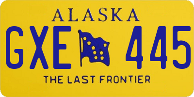 AK license plate GXE445