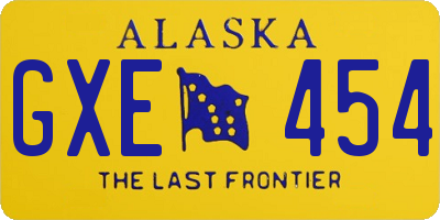 AK license plate GXE454