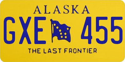 AK license plate GXE455