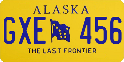 AK license plate GXE456