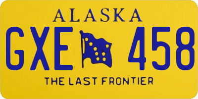 AK license plate GXE458