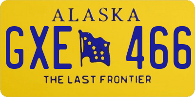 AK license plate GXE466