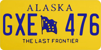 AK license plate GXE476