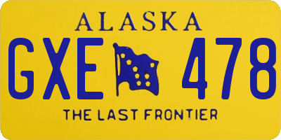 AK license plate GXE478