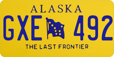 AK license plate GXE492