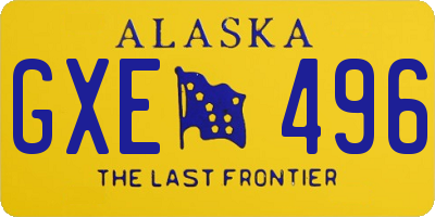 AK license plate GXE496