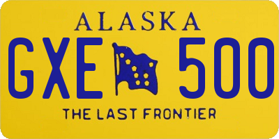 AK license plate GXE500