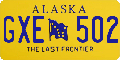 AK license plate GXE502