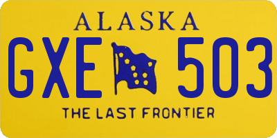 AK license plate GXE503