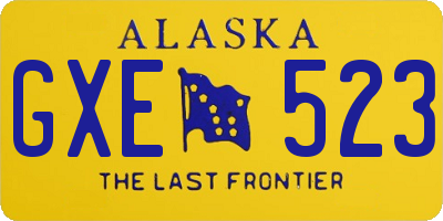 AK license plate GXE523